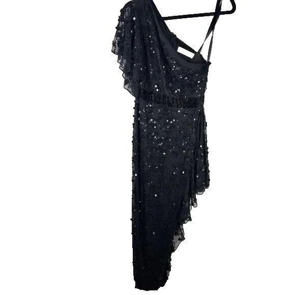 NWT Mac Duggal 93687 One Shoulder Beaded Embellished Asymmetrical Hem $598‎ - Picture 5 of 8